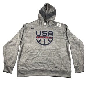 Nike Men's Team USA Basketball Spotlight Hoodie Grey Heather Dri-Fit Size XL